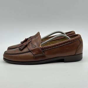 Allen Edmonds Maxfield Tassel Loafer Mens 11A Narrow Brown Leather Braided USA